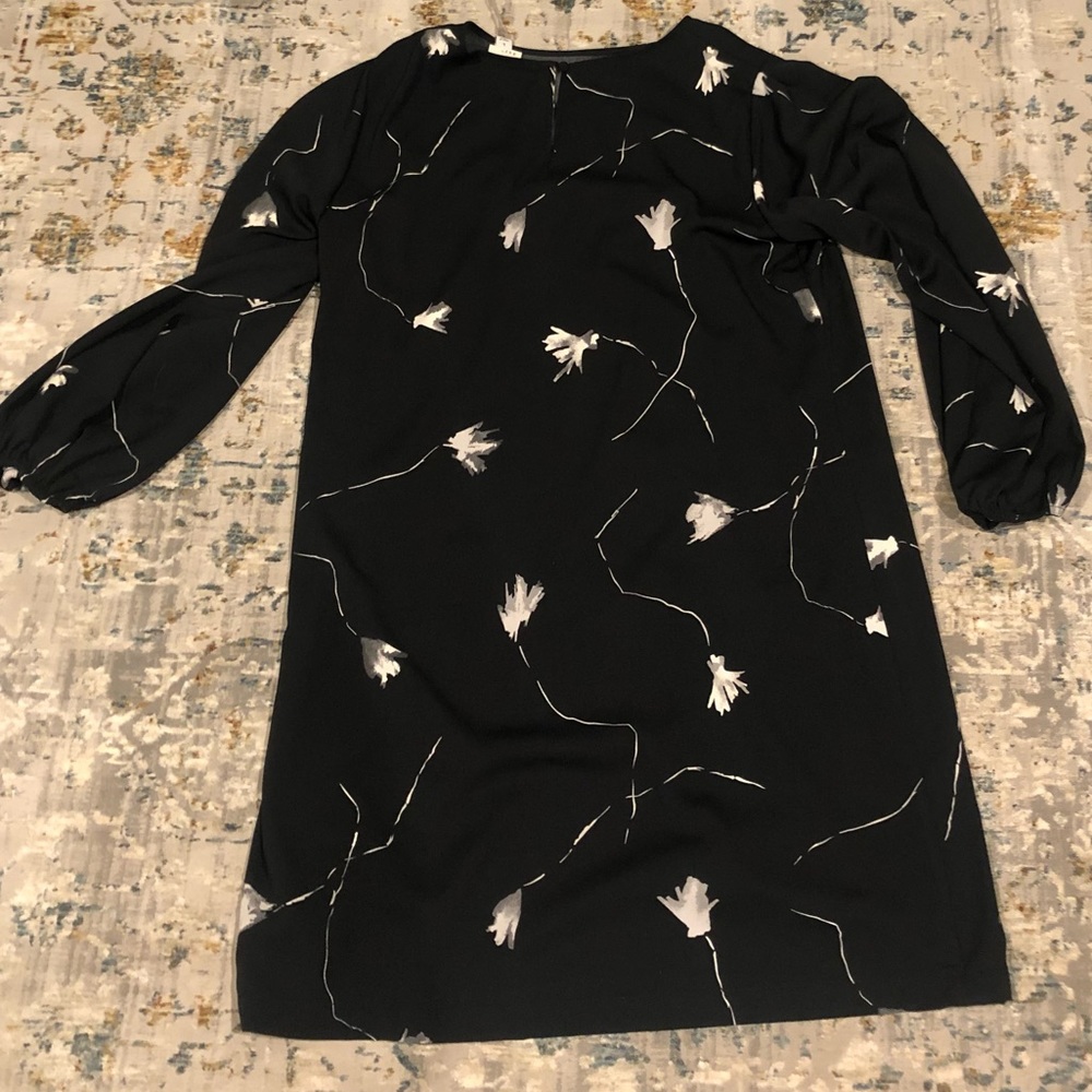NWT A New Day Women's Long Sleeve Keyhole Neck Shift Black Dress - Picture 5 of 5